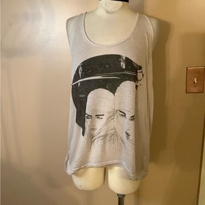 Rare unique vintage Y2K Urban Outfitters Insight tank top Faces in space sz 8 MD